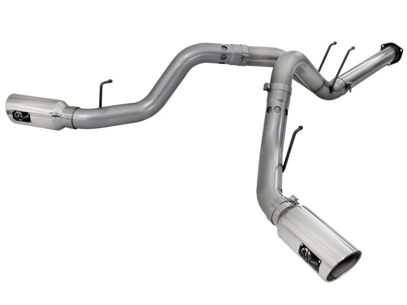 aFe — Large Bore-HD 4 IN 409 Stainless Steel DPF-Back Exhaust System w/Polished Tip