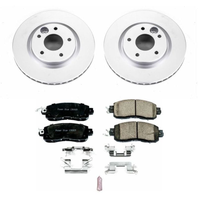 PowerStop — Genuine Geomet Coated Rotor and Low-Dust Ceramic Brake Pad Kit