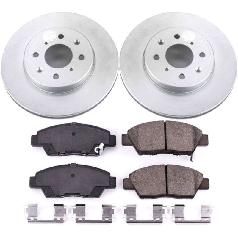 PowerStop — Genuine Geomet Coated Rotor and Low-Dust Ceramic Brake Pad Kit