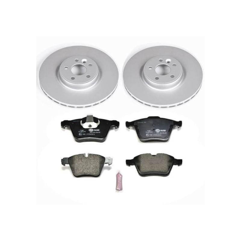 PowerStop — Genuine Geomet Coated Rotors, ECE-R90 Brake Pads + Hardware Kit