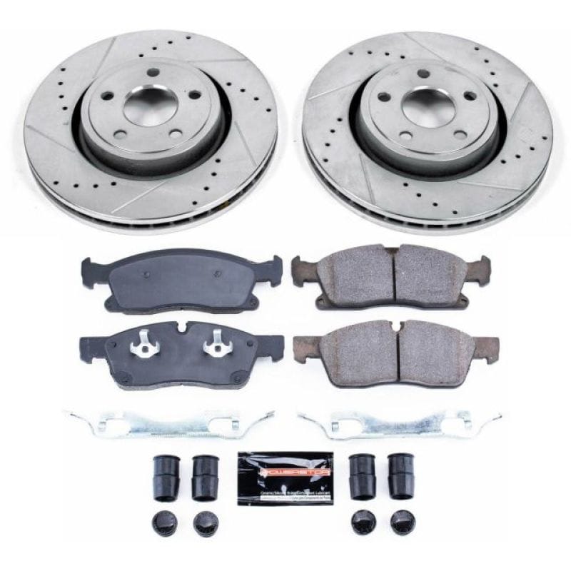 PowerStop — Z23 Daily Driver Carbon-Fiber Ceramic Brake Pad and Drilled & Slotted Rotor Kit