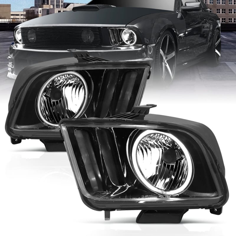 ANZO — ANZO 2005-2009 Ford Mustang Crystal Headlights w/ Halo Black (CCFL)
Head Light Set
HdLtSet
