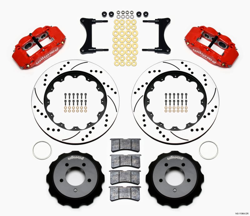 Wilwood — KIT,FRONT,MAZDA RX7,93-96,1.10 VENTED,14.00 ROTOR,DRILLED,RED