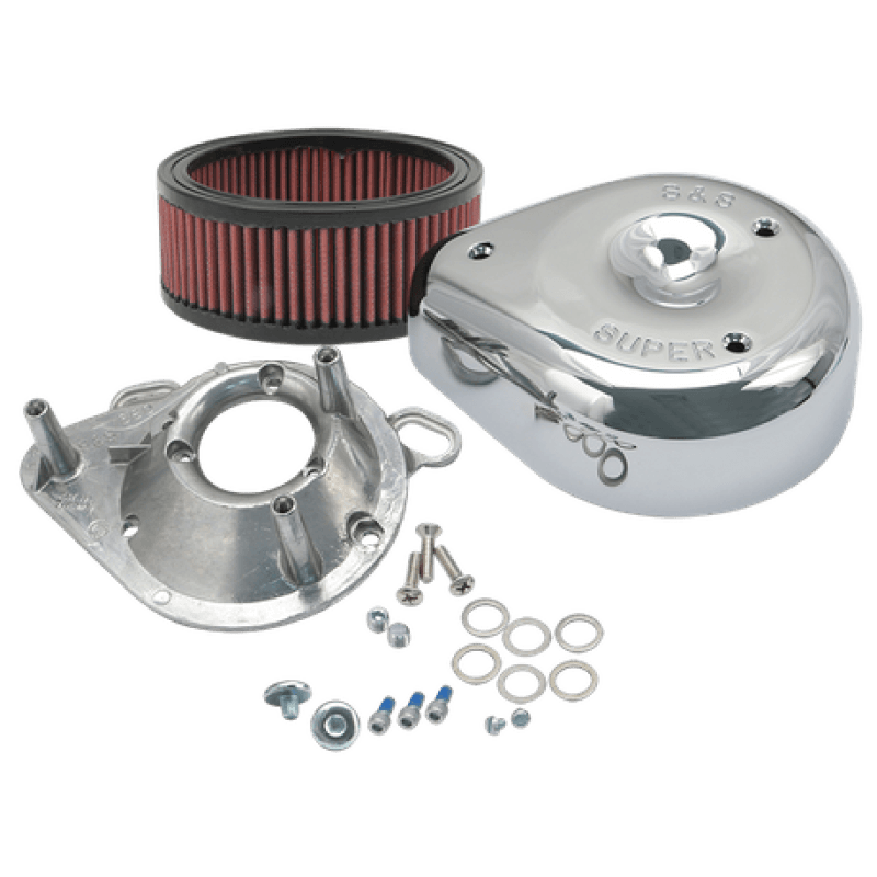 S&S Cycle — S&S Cycle 95-16 BT w/ S&S Single Bore TB Teardrop Air Cleaner Kit Chrome Cover