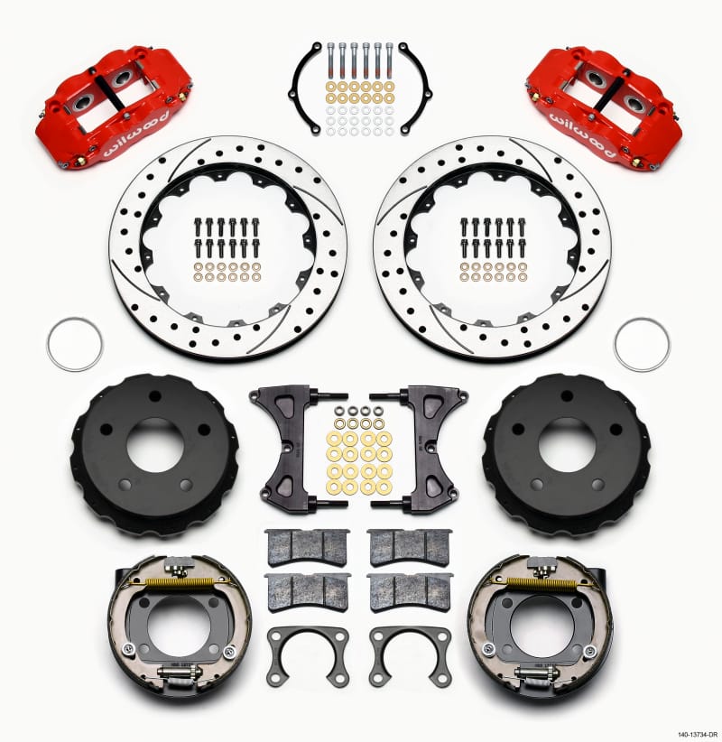 Wilwood — KIT,REAR,DISC/DRUM,BIG FORD,2.00 OFFSET FNSL4R,5x5.50 BC,12.88 ROTOR,SRP,RED