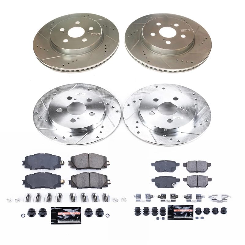 PowerStop — Z23 Daily Driver Carbon-Fiber Ceramic Brake Pad and Drilled & Slotted Rotor Kit