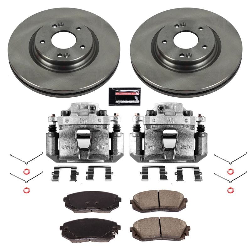 PowerStop — OE Stock Replacement Low-Dust Ceramic Brake Pad, Rotor and Caliper Kit