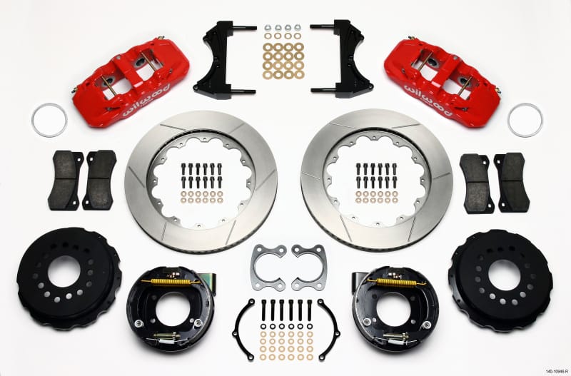 Wilwood — KIT,REAR,SMALL FORD,2.66 OFFSET,AERO4 14.00 ROTOR,RED