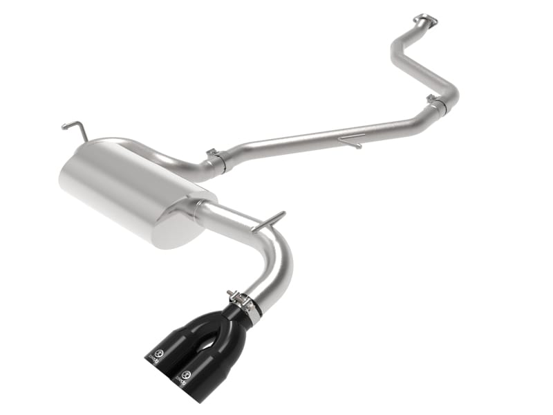 aFe — Takeda 2 IN to 2-1/2 IN 304 Stainless Steel Cat-Back Exhaust System w/ Black T