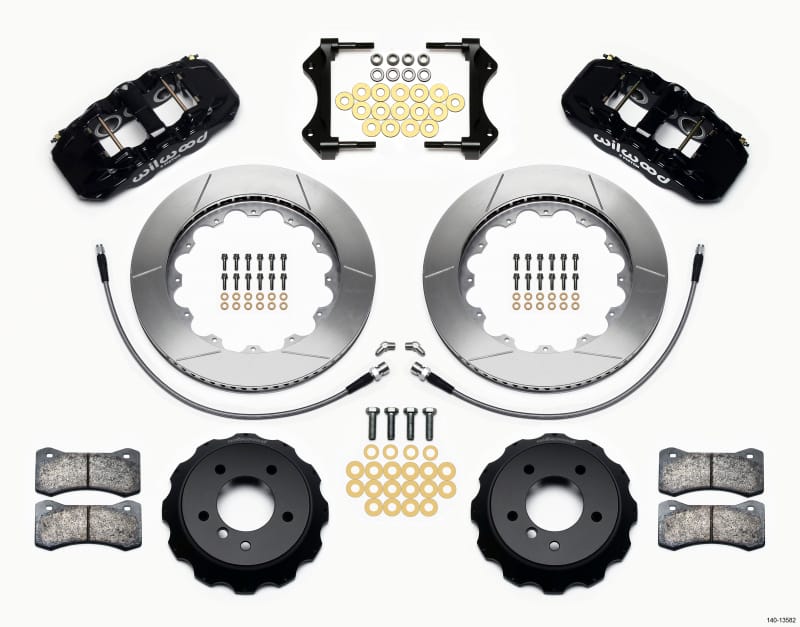 Wilwood — KIT,FRONT,BMW E90,07-11,AERO6,14.00x1.25 GT,BLACK,W/LINES
