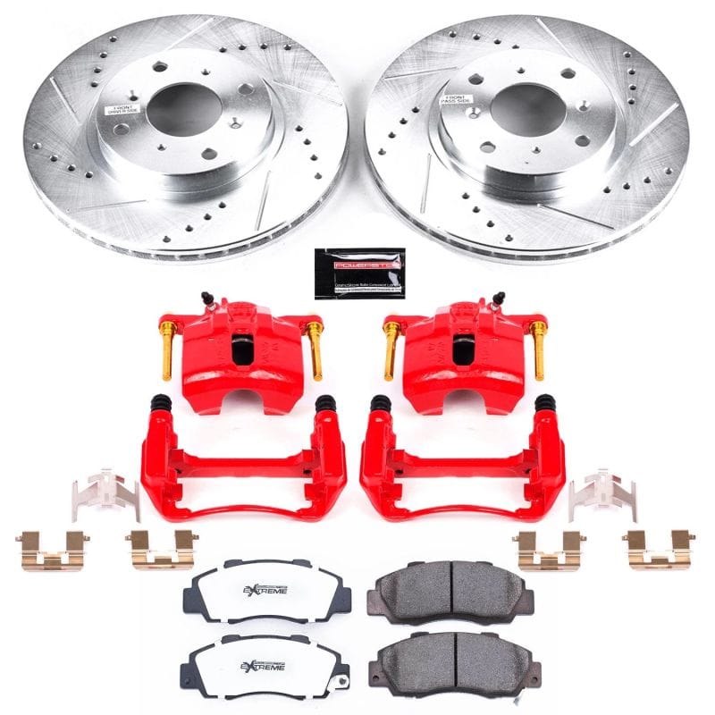 PowerStop — Z26 Street Performance Ceramic Brake Pad, Drilled Slotted Rotor, and Caliper Kit