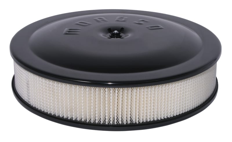 Moroso — Moroso Racing Air Cleaner - 14in x 3in Filter - Aluminum - Black Powder Coat