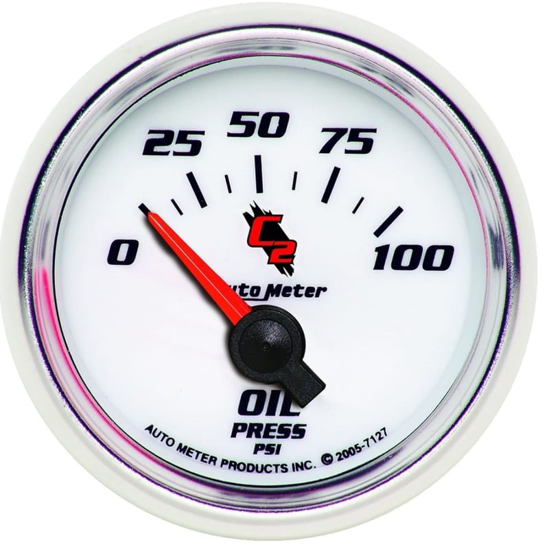 AutoMeter — Autometer C2 52mm Electric 0-100 PSI Oil Pressure Gauge
GA 2" OILP ELEC C2