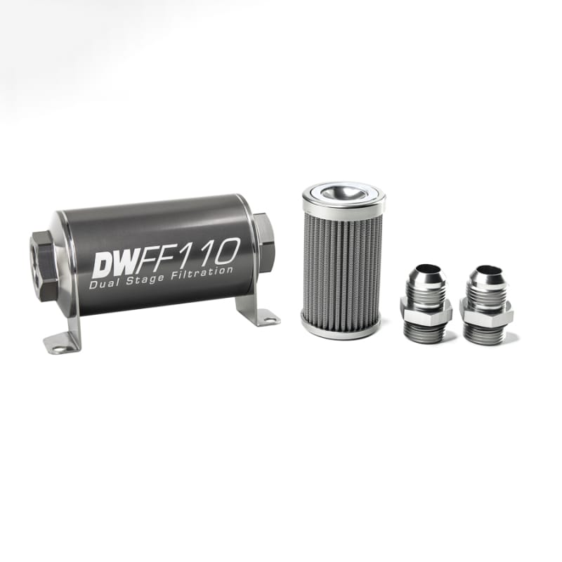 DeatschWerks — DeatschWerks Stainless Steel 10AN 100 Micron Universal Inline Fuel Filter Housing Kit (110mm)
Filtration