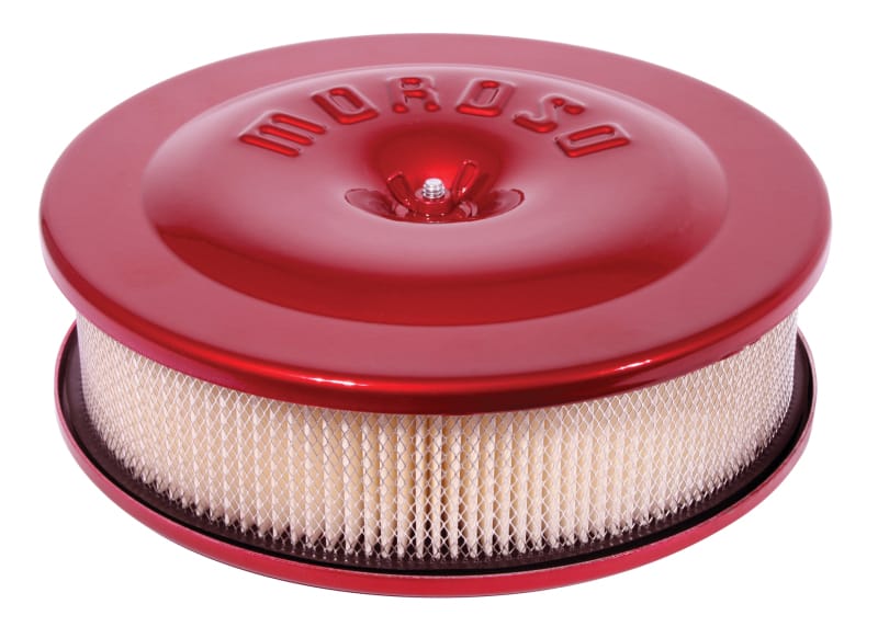 Moroso — Moroso Race/Street Air Cleaner - 8-1/2in x 2-3/8in Filter - Aluminum - Red Powder Coat
