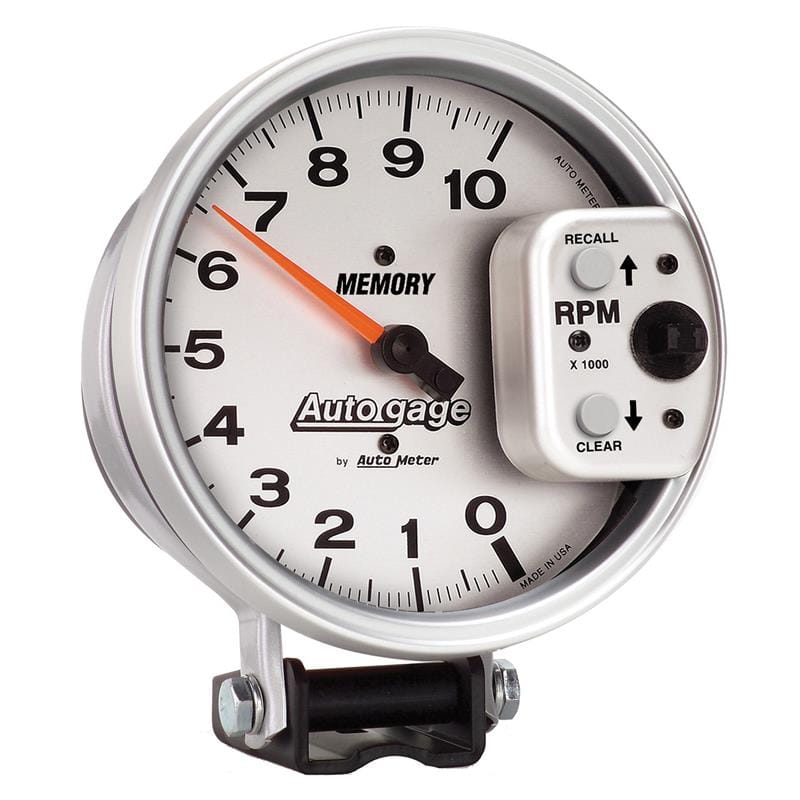 AutoMeter — AutoMeter Gauge Tachometer 5in. 10K RPM Pedestal W/ Peak Memory Silver Auto Gage
GA 5" 10KRPM MEM AGS