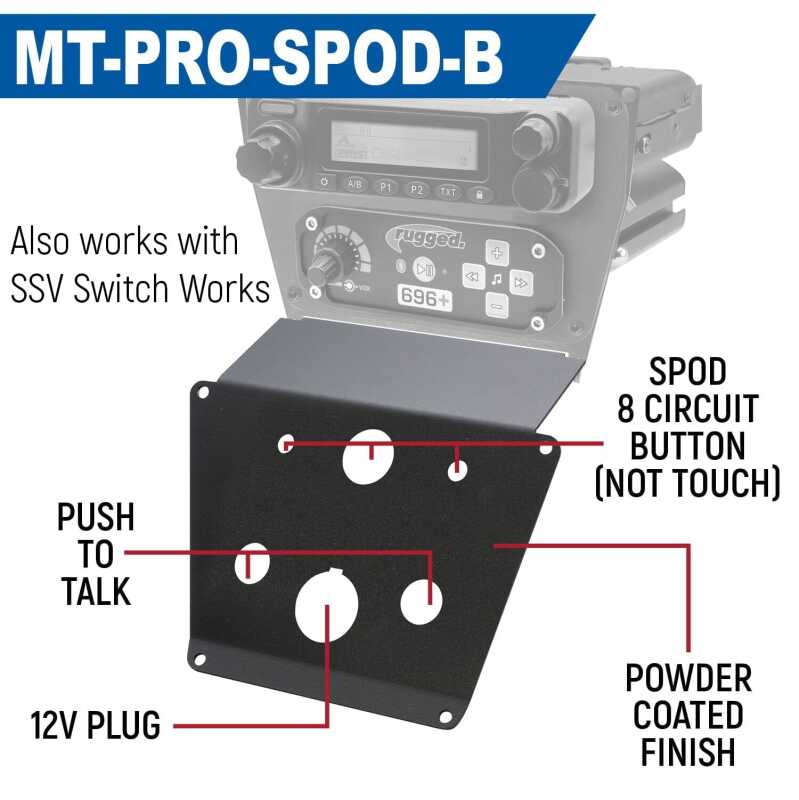 Rugged Radios — Rugged Radios Polaris RZR PRO XP/Turbo R/PRO R Dash Mount - Jack Mount