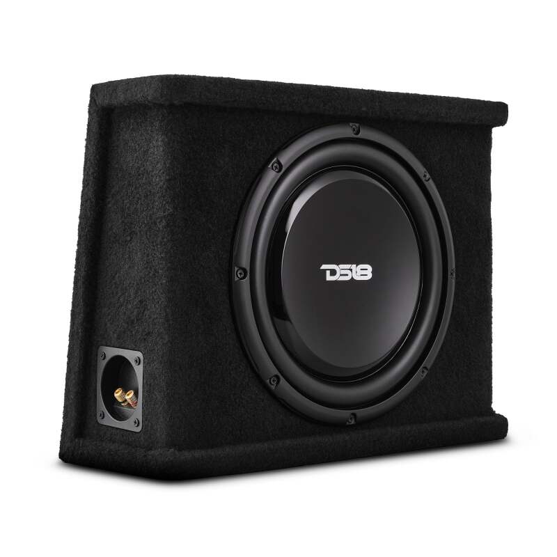 DS18 — DS18 Single 12in Shallow Subwoofer and Enclosure 350 Watts RMS Sealed Black Carpet