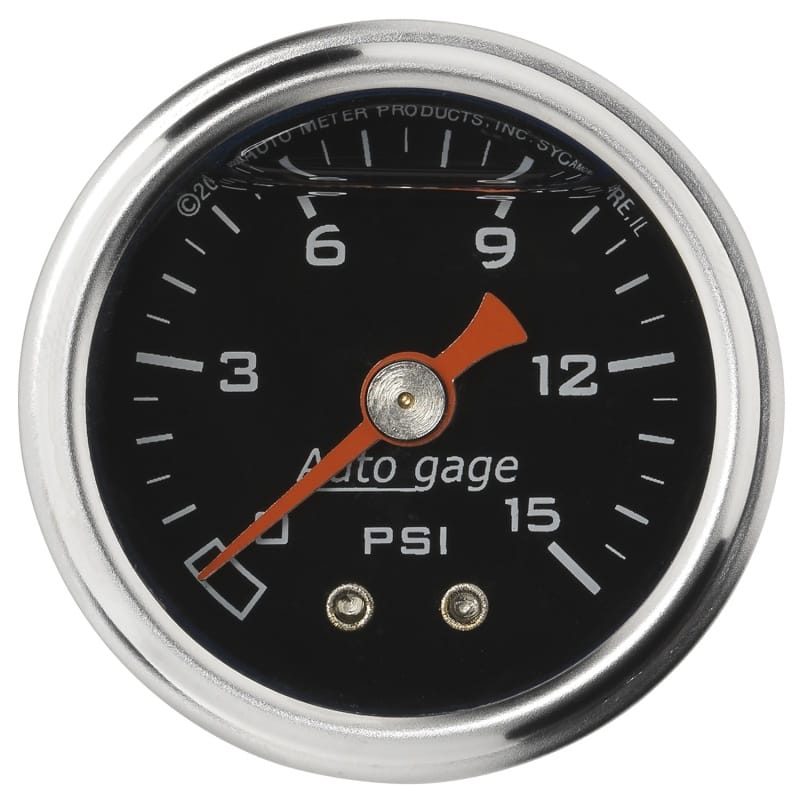 AutoMeter — Autometer AutoGage 1.5in Liquid Filled Mechanical 0-15 PSI Fuel Pressure Gauge - Black
Ga Press 15psi Blk