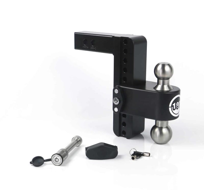 Weigh Safe — Weigh Safe 180 Hitch 8in Drop Hitch & 2in Shank (10K/12.5K GTWR) w/WS05 - Black Cerakote