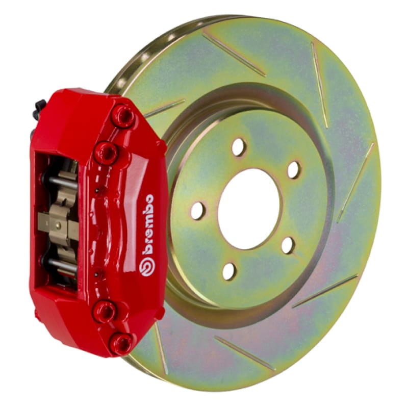 Brembo — Brembo 05-10 Jetta (Mk5) Fr GT BBK 4Pis Cast 2pc 330x28 1pc Rotor Slotted Type1-Red