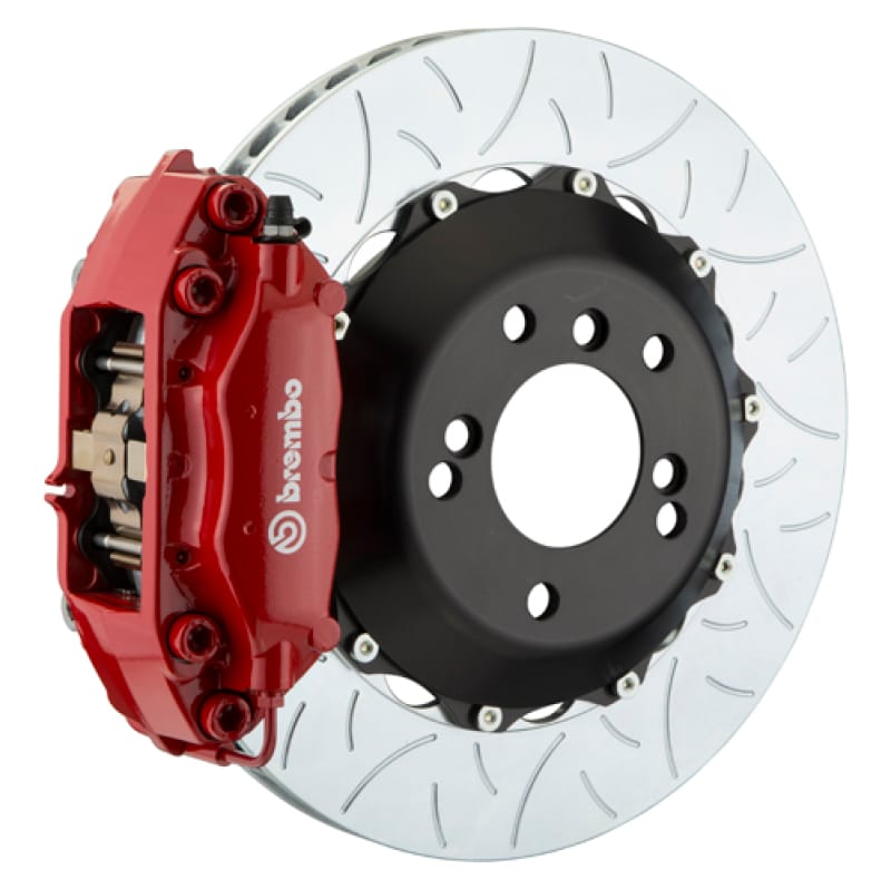 Brembo — Brembo 99-04 996 Rear GT BBK 4 Piston Cast 345x28 2pc Rotor Slotted Type3-Red