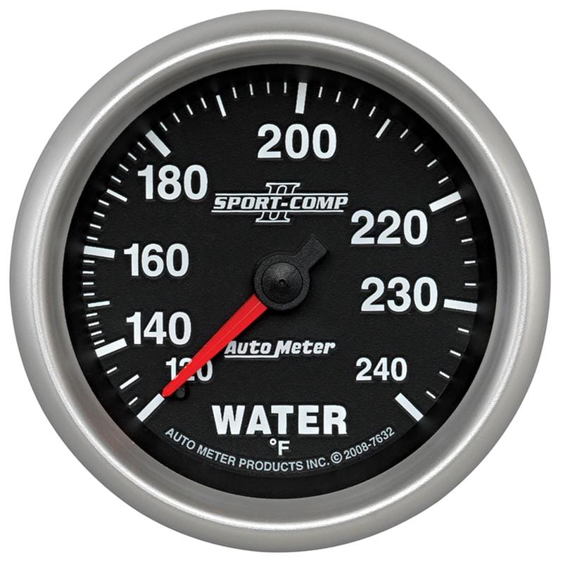 AutoMeter — GAUGE, WATER TEMP, 2 5/8", 120-240?F, MECHANICAL, SPORT-COMP II