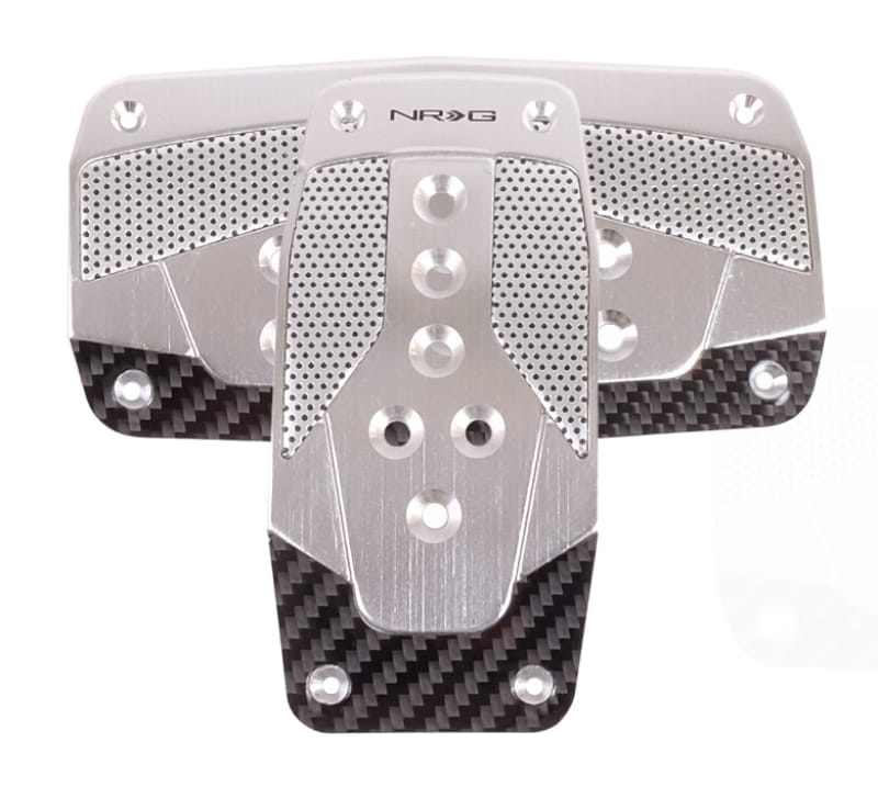 NRG — NRG Aluminum Sport Pedal A/T - Silver w/Black Carbon