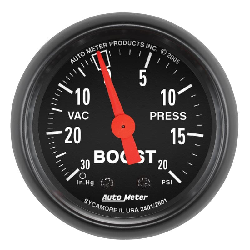 AutoMeter — Autometer Z Series 52mm 20 PSI Mechanical Boost Vacuum Gauge
GA 2" BST 20PSI M Z