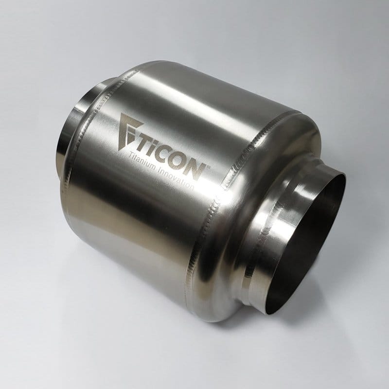 Ticon — Ticon Industries 7in OAL 4.0in In/Out Ultralight Titanium Muffler