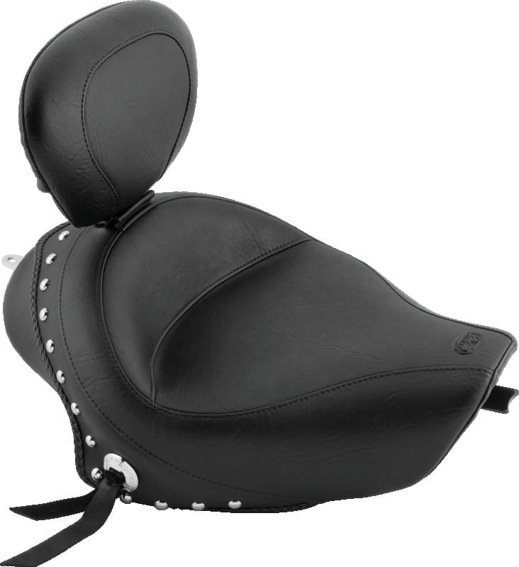 Mustang Motorcycle — Studded Solo Seat with Driver Backrest