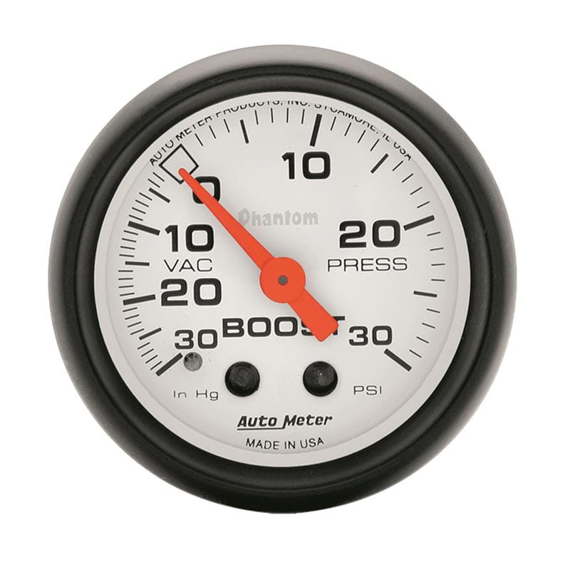 AutoMeter — Autometer Phantom 52mm 30 PSI Mechanical Boost Gauge
2" BOOST-VAC, 30"