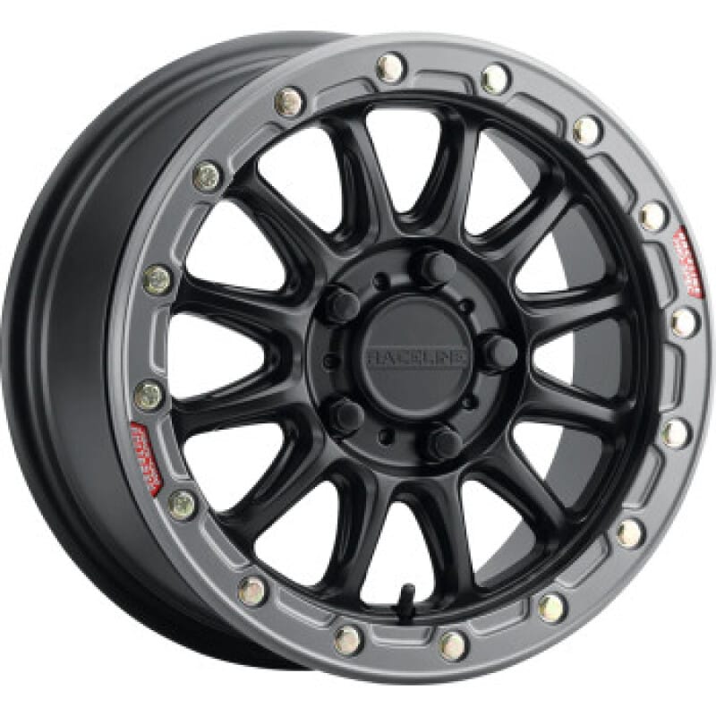 Raceline — Raceline A14BG Alpha 17x7in/4x156 BP/40mm Offset/110.18mm Bore- Blk & Gunmetal Ring Beadlock Wheel