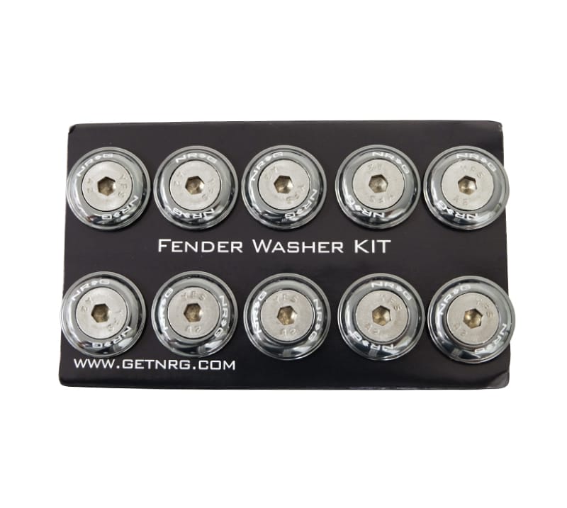 NRG — NRG Fender Washer Kit w/Rivets For Plastic (Gunmetal) - Set of 10