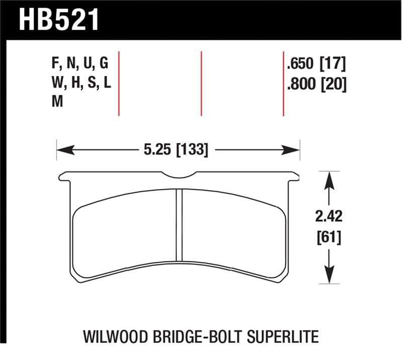 Hawk Performance — Hawk Wilwood Superlite 4/6 Forged Thin Race DTC-70 Brake Pads
Disc Brake Pad