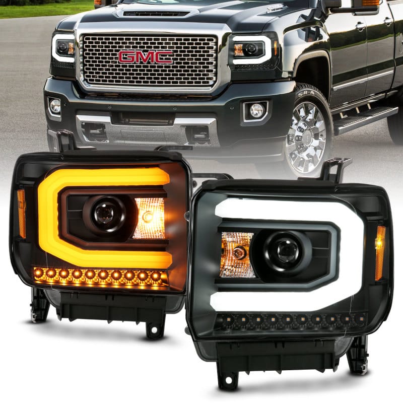 ANZO — ANZO GMC SIERRA 1500 14-15 2500H/15-19 Projector Headlight Plank Style Black w/ Switchback (Halogen)
Head Light Set
HdLtSet