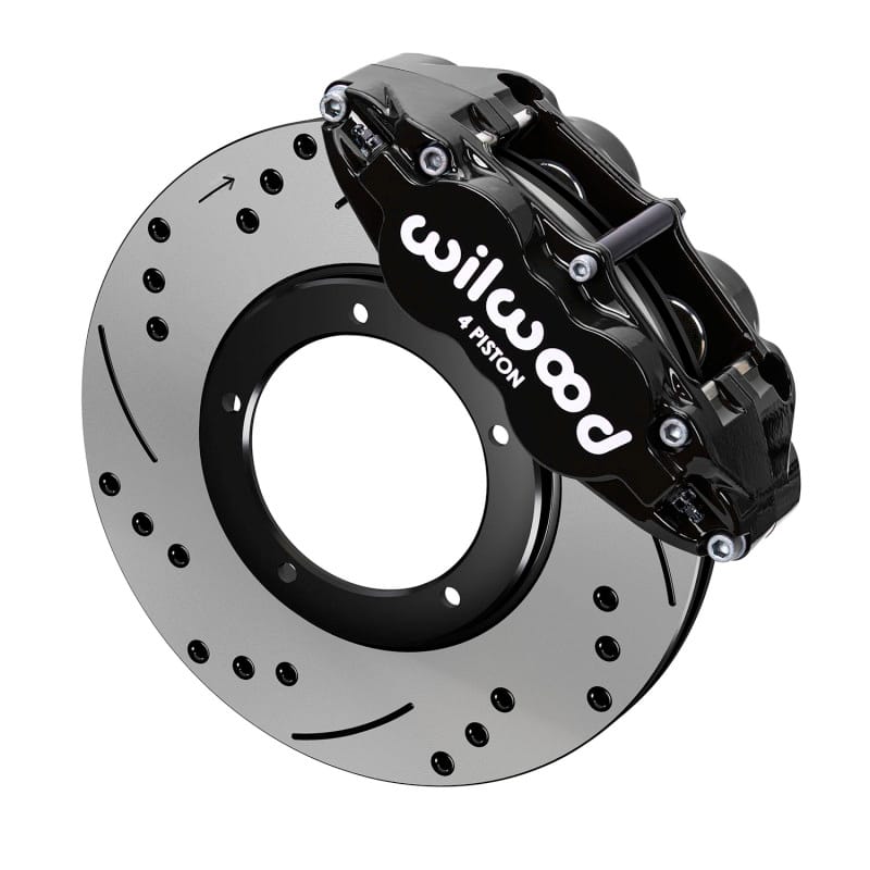 Wilwood — Wilwood 69-83 Porsche 911 Front Superlite Brake Kit 3.5in MT Drilled & Slotted - Black