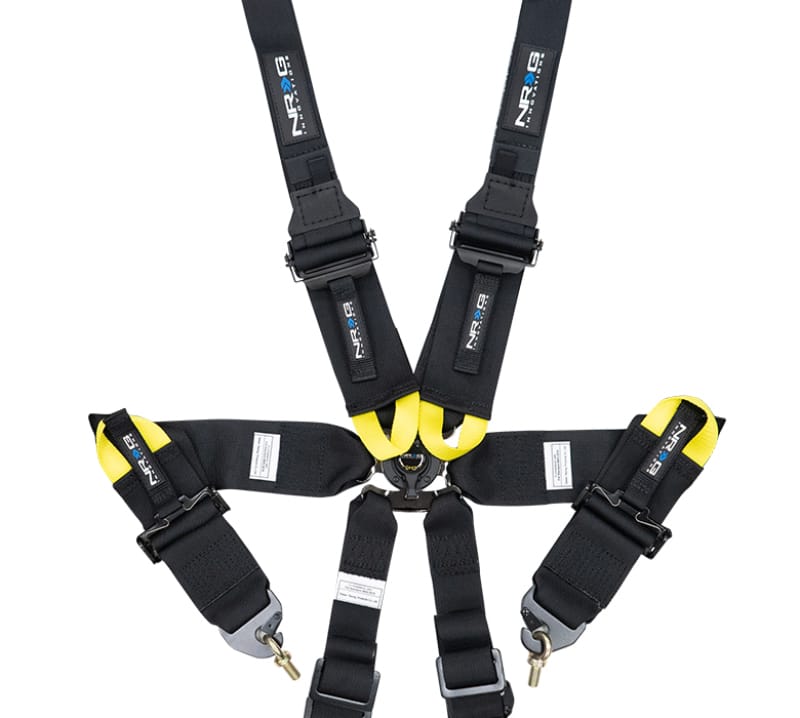 NRG — NRG FIA 6pt 2in. Shoulder Belt for HANS Device/ Rotary Cam Lock Buckle/ 3in. Waist Belt - Black