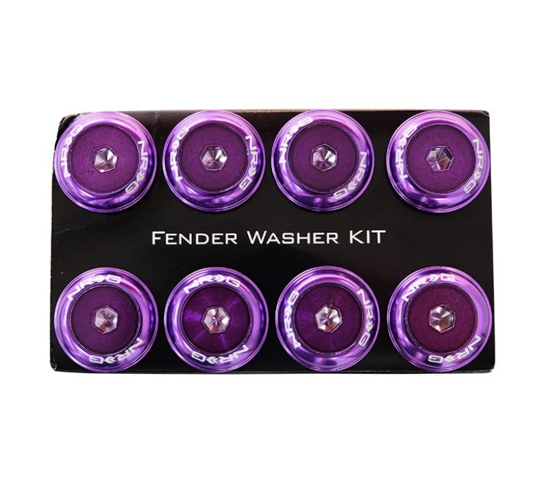 NRG — NRG Fender Washer Kit w/Color Matched M8 Bolt Rivets For Plastic (Purple) - Set of 8