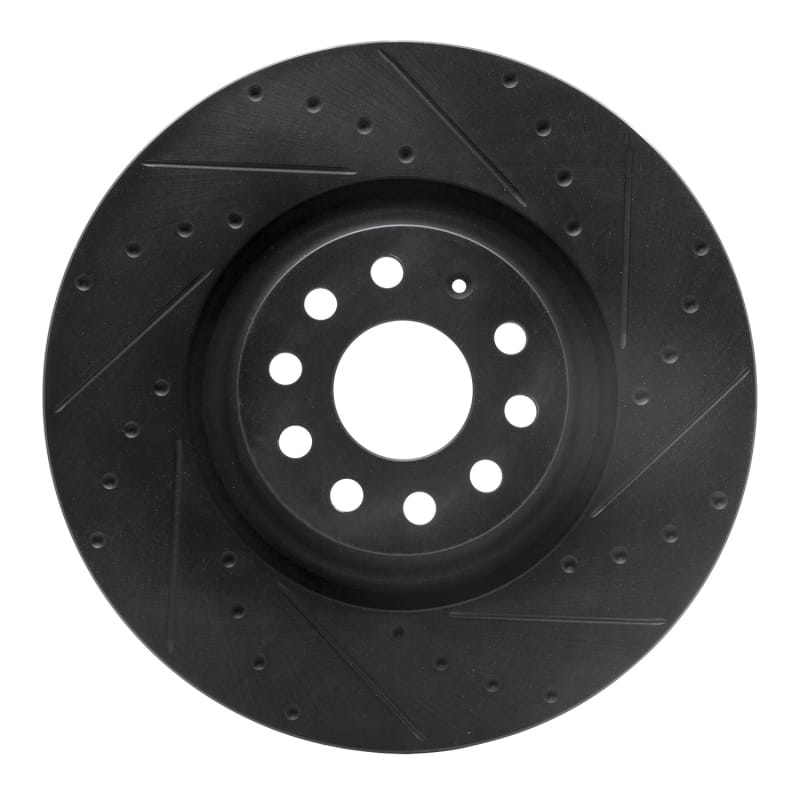 R1 Concepts — R1 2022+ Volkswagen GTI Mk 8 Front Right Drilled & Slotted Black Brake Rotor
R1 Brake Rotor Drill