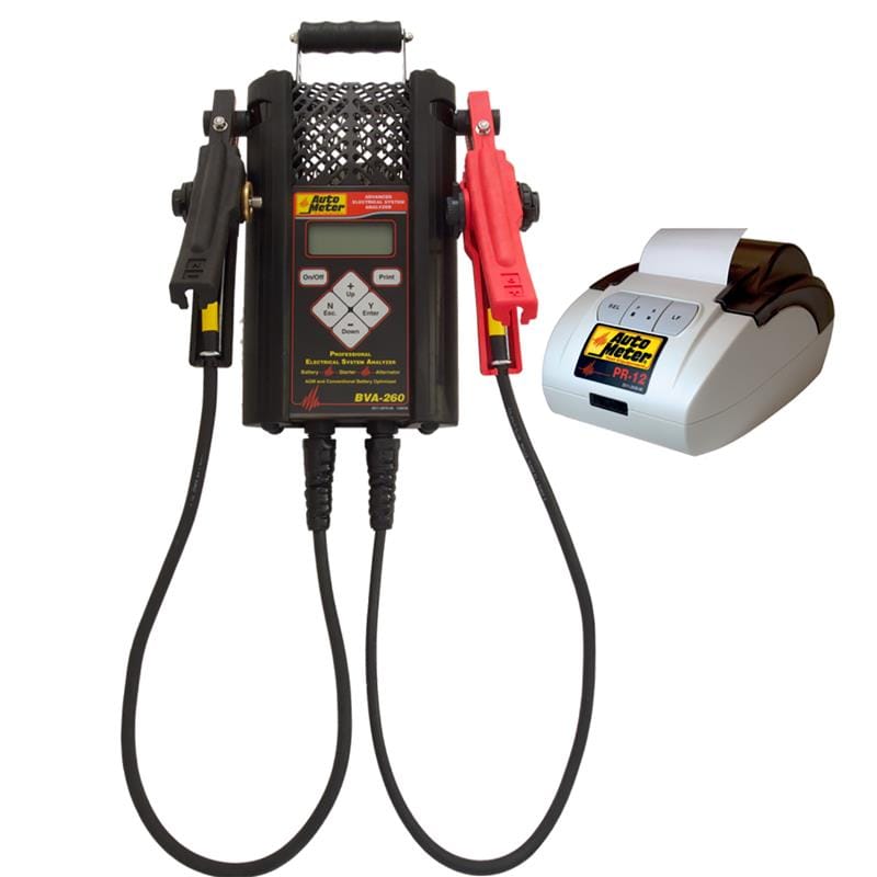 AutoMeter — Autometer Handheld Electrical System Analyzer w/120 Amp Load for 6V/12V App w/ PR12 Printer Kit/Case
TSTR/CASE/PRNT KIT