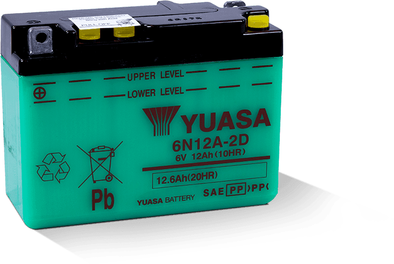 Yuasa Battery — Yuasa 6N12A-2D Conventional 6-Volt Battery