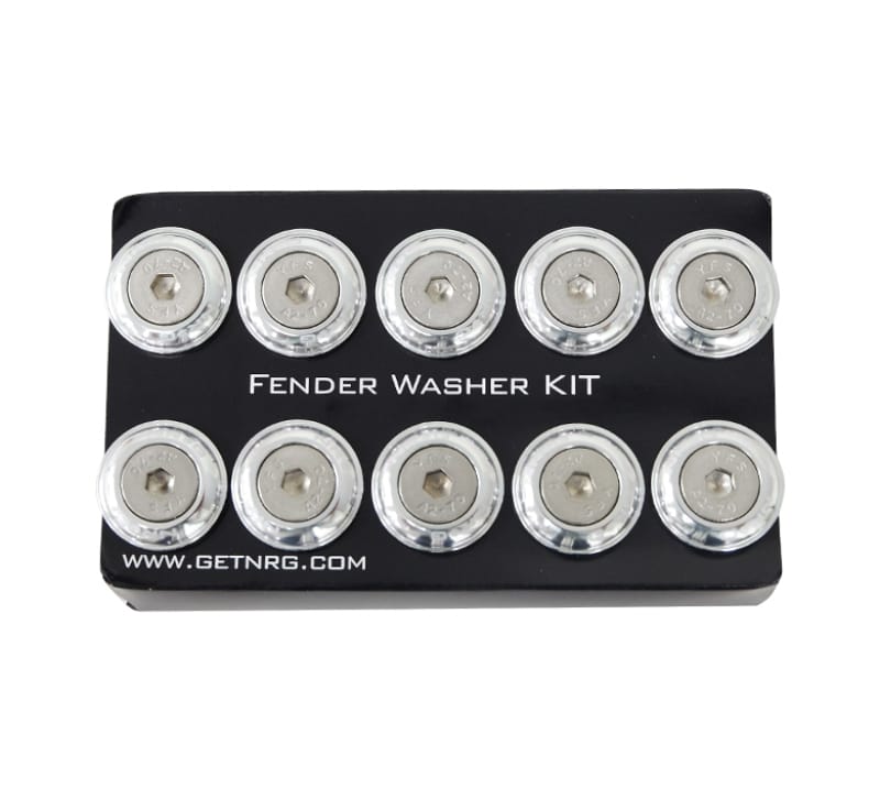 NRG — NRG Fender Washer Kit w/Rivets For Plastic (Silver) - Set of 10