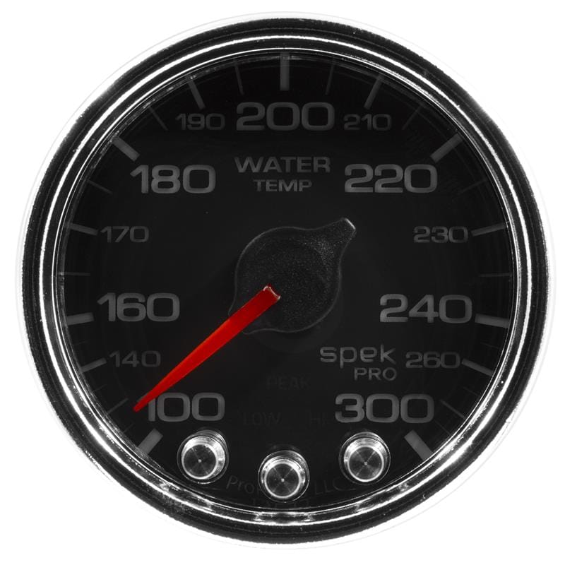 AutoMeter — GAUGE, WATER TEMP, 2 1/16", 300?F, STEPPER MOTOR W/PEAK & WARN, BLK/CHRM, SPEK