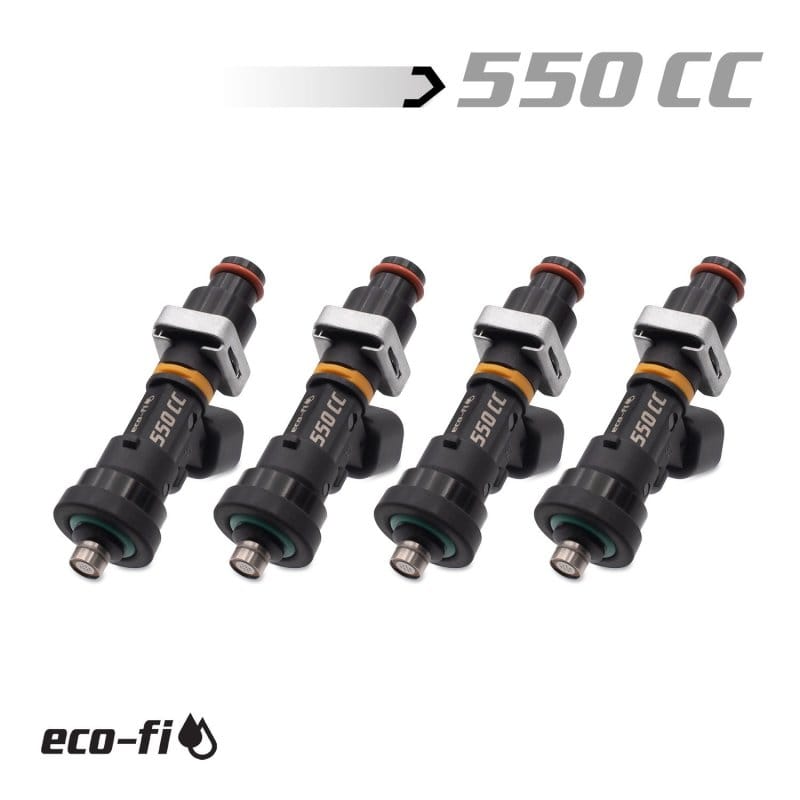 BLOX Racing — BLOX Racing Eco-Fi Street Injectors 550cc/min w/1/2in Adapter Honda B/D/H Series (Set of 4)