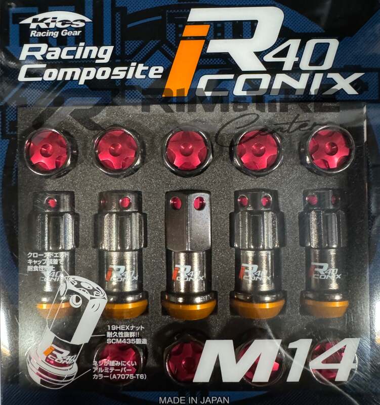 Project Kics — Project Kics R40 Iconix 14x1.50 Classical Lock & Lug Nuts 16+4 (Red Cap)