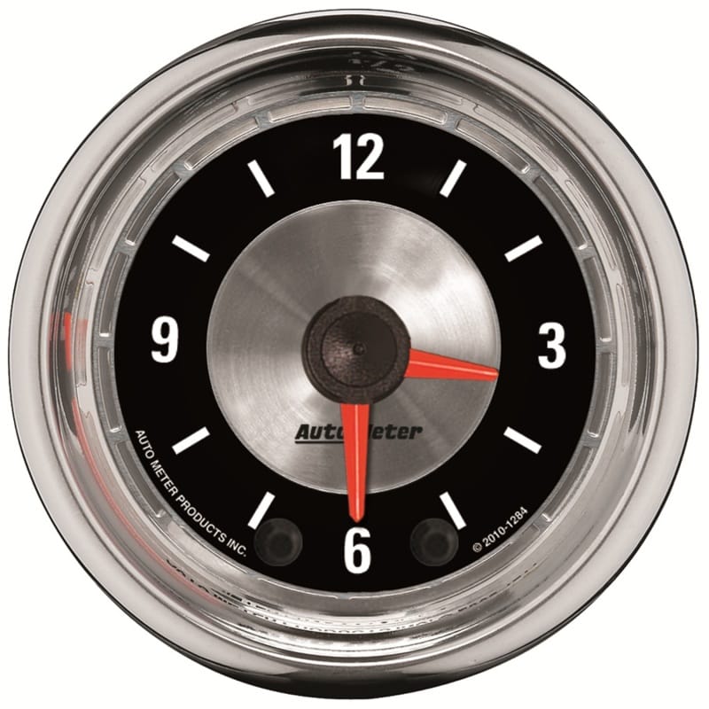 AutoMeter — Autometer American Muscle 52mm Full Sweep Electric 12hr Analog Clock Gauge
2" CLOCK ANALOG AM
