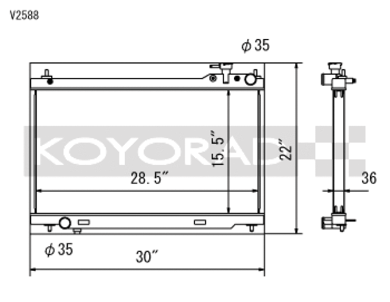 Koyo — Koyo 03-07 Infiniti G35 Coupe / 03-06 G35 Sedan VQ35DE (MT) Radiator
Racing Radiator