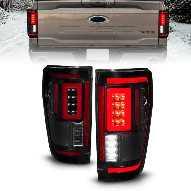 ANZO — ANZO 21-23 Ford F-150 LED Taillights Seq. Signal w/BLIS Cover - Black Smoke
Tail Light Set