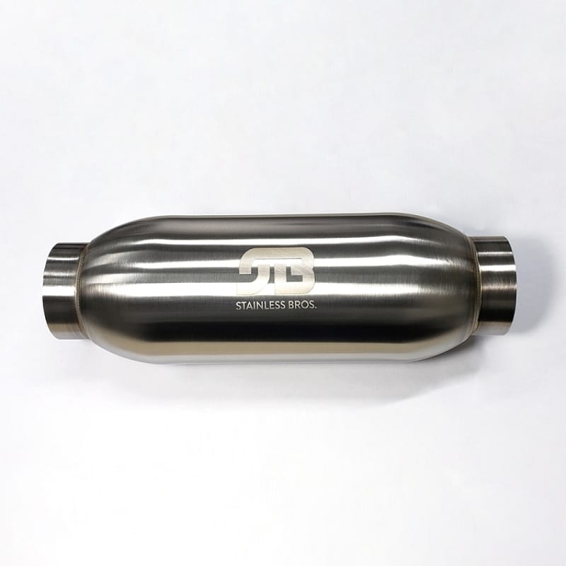 Stainless Bros — Stainless Bros 4in Body x 18in Length 3in Inlet/Outlet Bullet Resonator